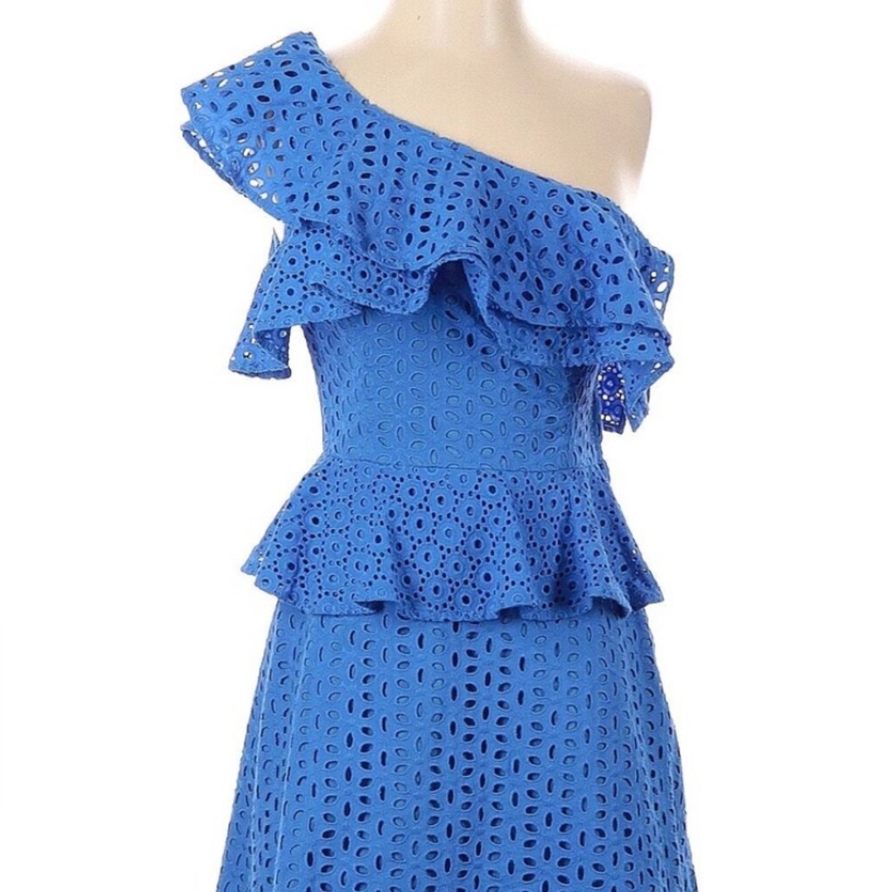 Lilly Pulitzer Blue One-Shoulder Ruffled Sundress - Picture 2 of 2